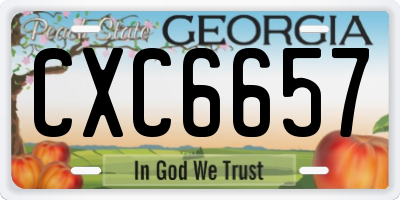 GA license plate CXC6657