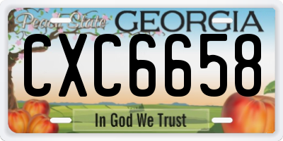 GA license plate CXC6658