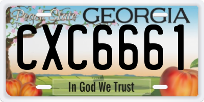 GA license plate CXC6661