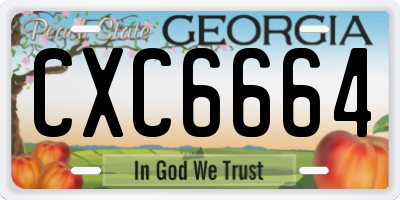 GA license plate CXC6664