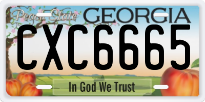 GA license plate CXC6665
