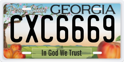 GA license plate CXC6669