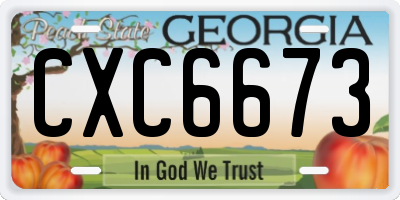 GA license plate CXC6673