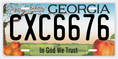 GA license plate CXC6676