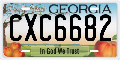 GA license plate CXC6682