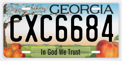 GA license plate CXC6684