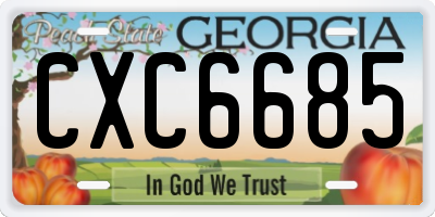GA license plate CXC6685
