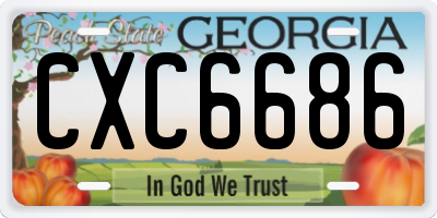 GA license plate CXC6686