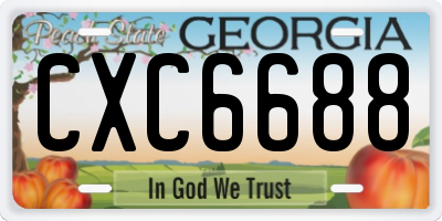 GA license plate CXC6688