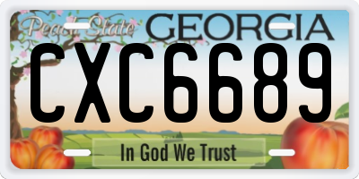 GA license plate CXC6689