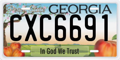 GA license plate CXC6691