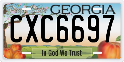 GA license plate CXC6697