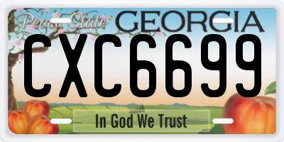 GA license plate CXC6699