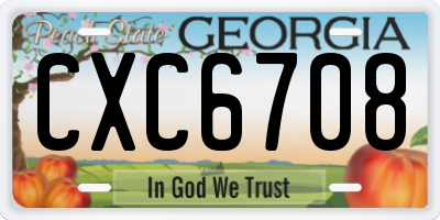 GA license plate CXC6708