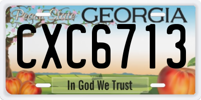 GA license plate CXC6713