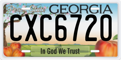 GA license plate CXC6720