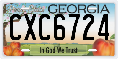 GA license plate CXC6724
