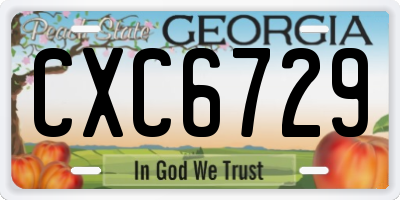 GA license plate CXC6729