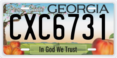 GA license plate CXC6731