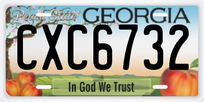 GA license plate CXC6732