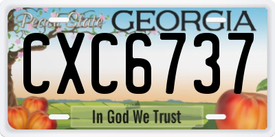 GA license plate CXC6737