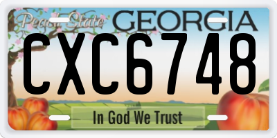 GA license plate CXC6748