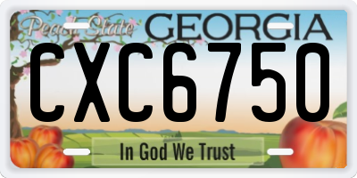 GA license plate CXC6750