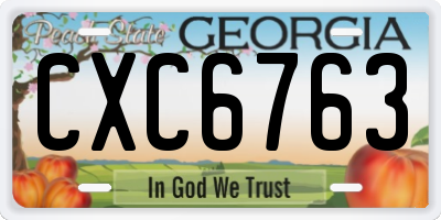 GA license plate CXC6763
