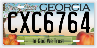 GA license plate CXC6764