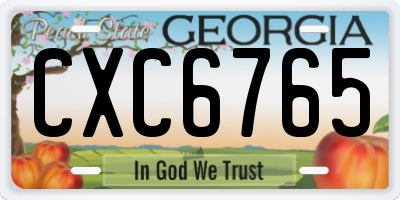 GA license plate CXC6765