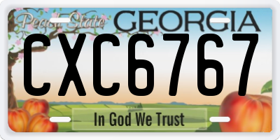GA license plate CXC6767