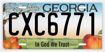 GA license plate CXC6771
