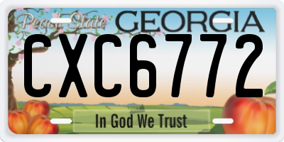 GA license plate CXC6772