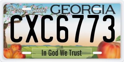GA license plate CXC6773