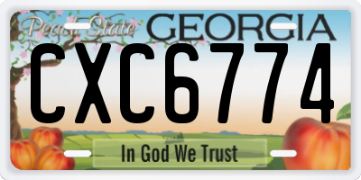 GA license plate CXC6774