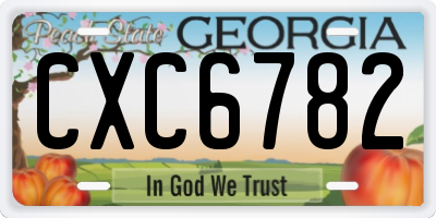 GA license plate CXC6782