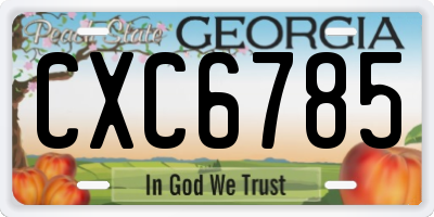 GA license plate CXC6785