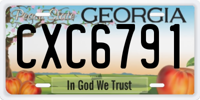 GA license plate CXC6791