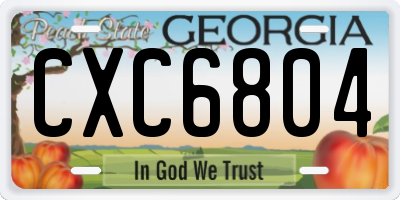 GA license plate CXC6804