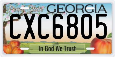GA license plate CXC6805