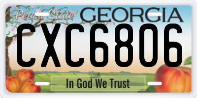 GA license plate CXC6806