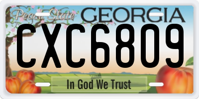 GA license plate CXC6809