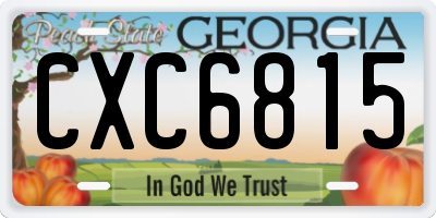 GA license plate CXC6815