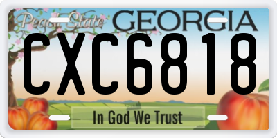 GA license plate CXC6818