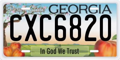 GA license plate CXC6820