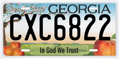GA license plate CXC6822
