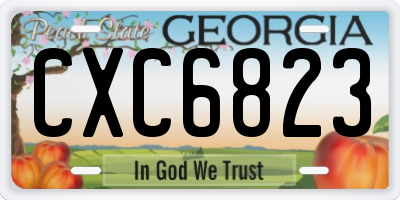 GA license plate CXC6823