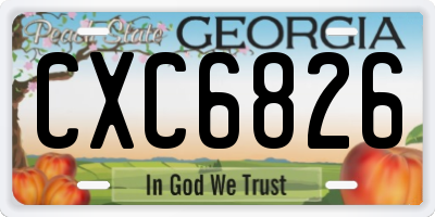GA license plate CXC6826