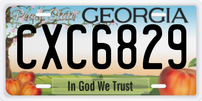 GA license plate CXC6829