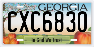 GA license plate CXC6830